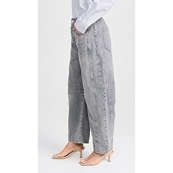 Free People x We The Free Good Luck Barrel Jeans in Falcon Grey Size 25 - Picture 1 of 9